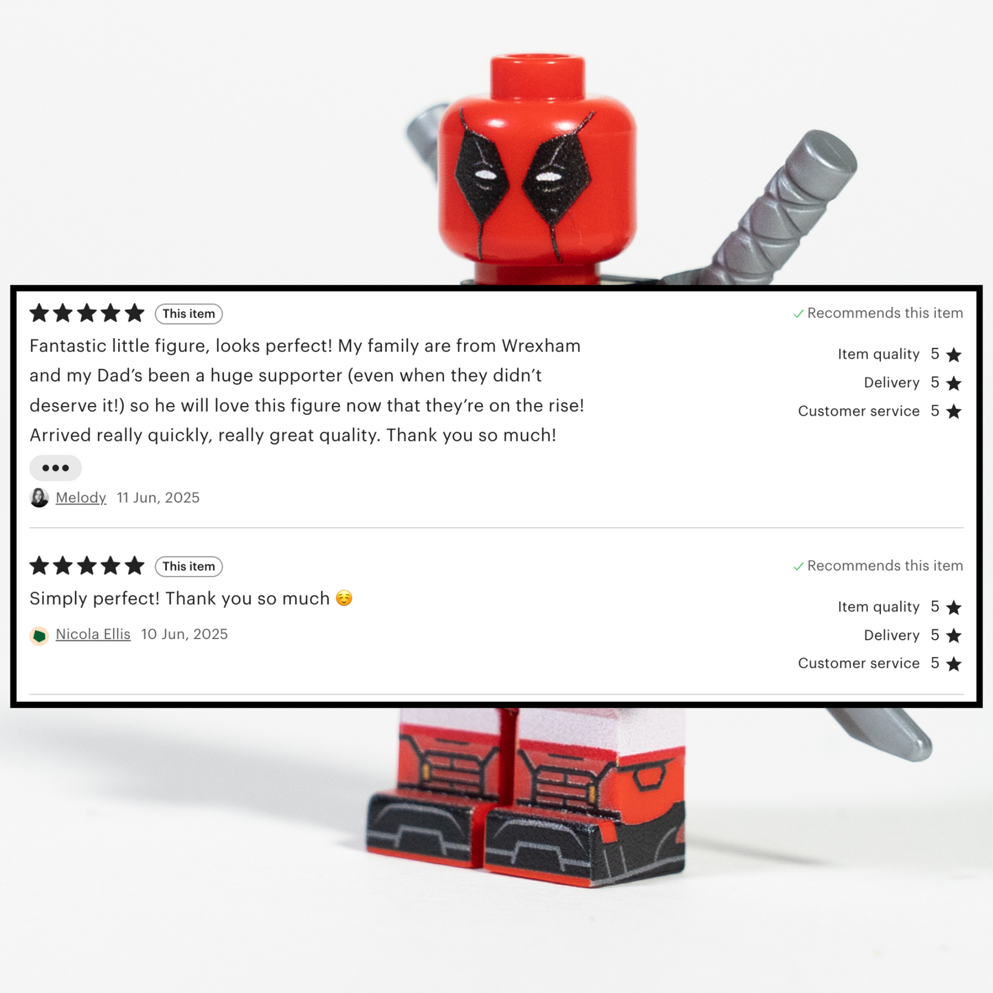 WREXPOOL – Custom UV Printed LEGO Minifigure | Wrexham Fan Display Gift