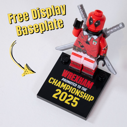 WREXPOOL – Custom UV Printed LEGO Minifigure | Wrexham Fan Display Gift